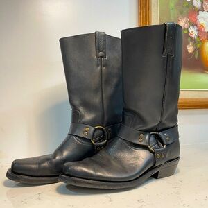 Black Leather Combat Boots